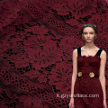 Pizzo Chantilly in cotone floreale rosso